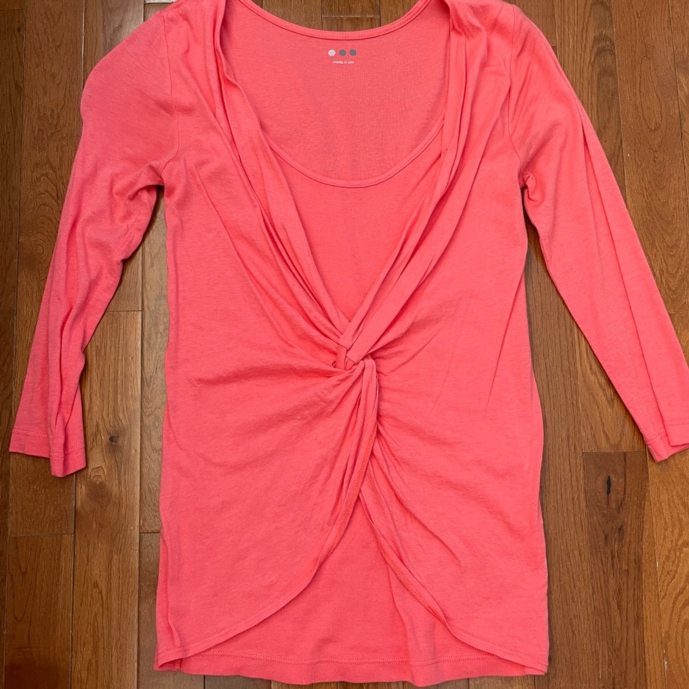 3 dots layered twist front long sleeve tee